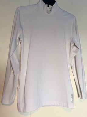 Reebok White Long Sleeve Mock Neck Performance Top